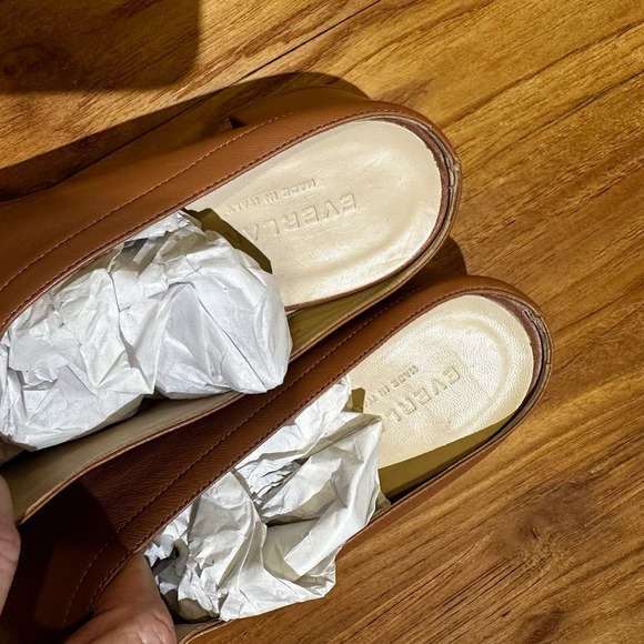 Everlane Women’s Tan Leather Day Heel Slip On Mule Minimalist Neutral - Picture 6 of 10